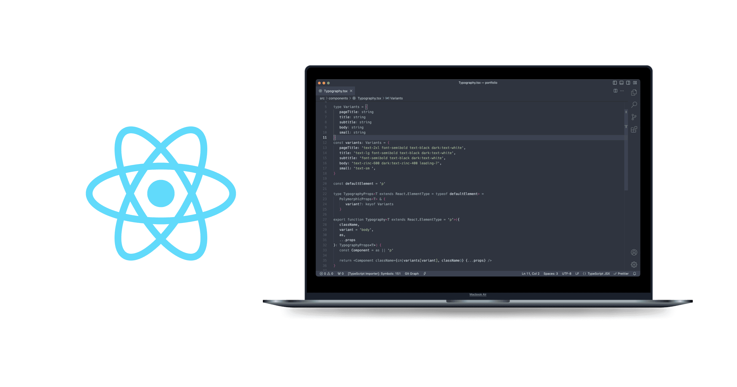 Banner of blog post "React as Prop using TypeScript."